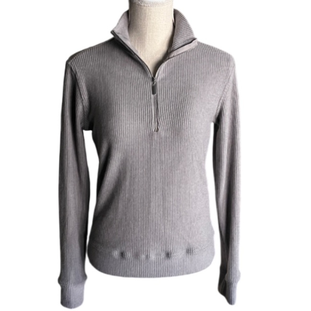 Joe’s Jeans Ribbed Quarter Zip Heather Gray Women’s Top - S